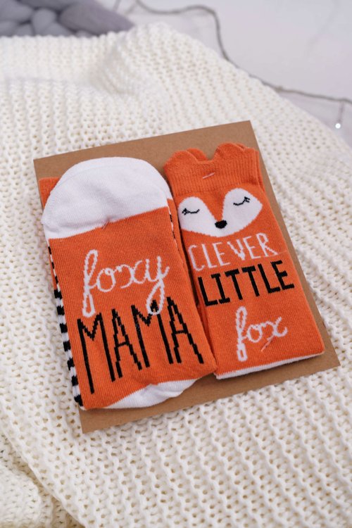 Set of Women's and Children's Soxo Foxy Mama Clever Little Fox Socks
