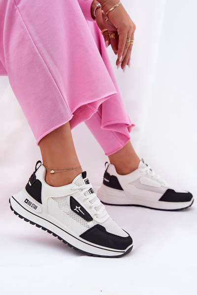 Women's Sports Shoes On Platform Big Star RR274A223 HI-POLY SYSTEM Black-White