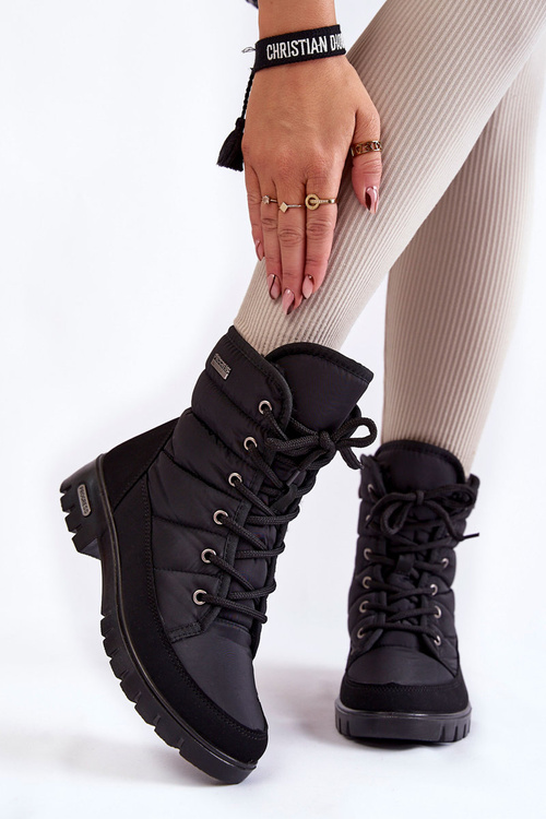 Women's insulated snow boots Progress PROGJ-21-14 Black